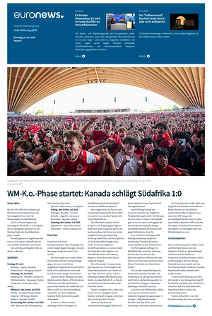 Prima pagina EuroNews (German) di oggi - Quotidiano estero