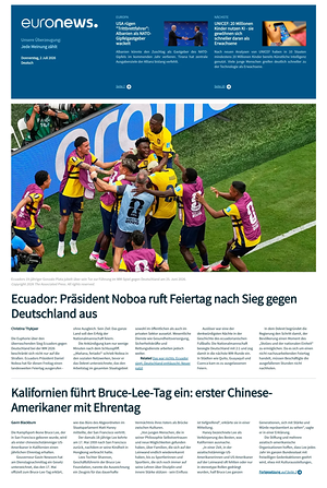 Prima pagina EuroNews (German) di oggi - Quotidiano estero