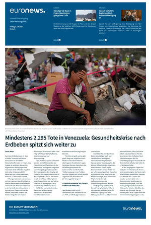 Prima pagina EuroNews (German) di oggi - Quotidiano estero