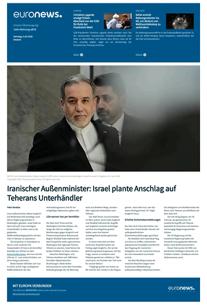 Prima pagina EuroNews (German) di oggi - Quotidiano estero