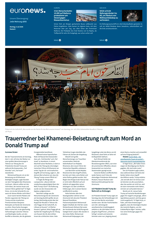 Prima pagina EuroNews (German) di oggi - Quotidiano estero