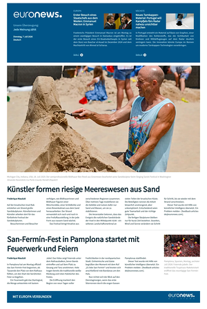 Prima pagina EuroNews (German) di oggi - Quotidiano estero
