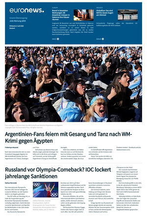 Prima pagina EuroNews (German) di oggi - Quotidiano estero