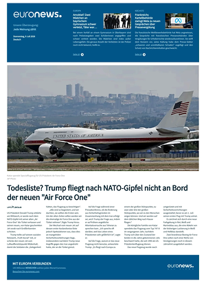 Prima pagina EuroNews (German) di oggi - Quotidiano estero