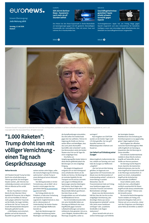 Prima pagina EuroNews (German) di oggi - Quotidiano estero