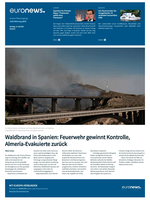 Prima pagina EuroNews (German) di oggi - Quotidiano estero