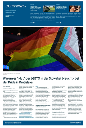 Prima pagina EuroNews (German) di oggi - Quotidiano estero