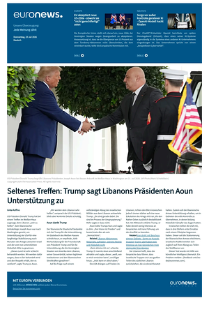Prima pagina EuroNews (German) di oggi - Quotidiano estero