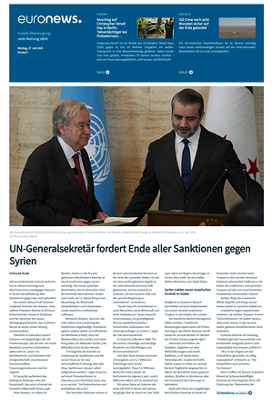 Prima pagina EuroNews (German) di oggi - Quotidiano estero