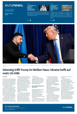 Prima pagina EuroNews (German) di oggi - Quotidiano estero