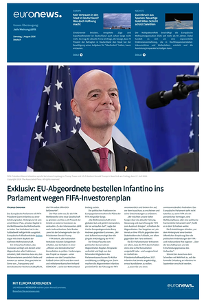 Prima pagina EuroNews (German) di oggi - Quotidiano estero