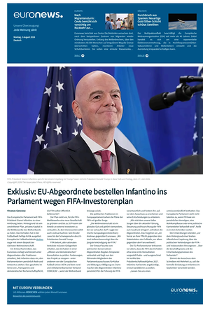 Prima pagina EuroNews (German) di oggi - Quotidiano estero