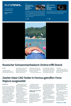 Prima pagina EuroNews (German) di oggi - Quotidiano estero
