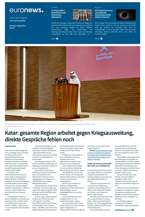 Prima pagina EuroNews (German) di oggi - Quotidiano estero