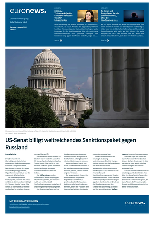 Prima pagina EuroNews (German) di oggi - Quotidiano estero