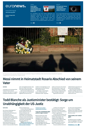 Prima pagina EuroNews (German) di oggi - Quotidiano estero