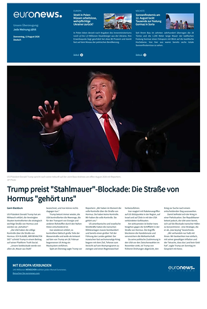 Prima pagina EuroNews (German) di oggi - Quotidiano estero