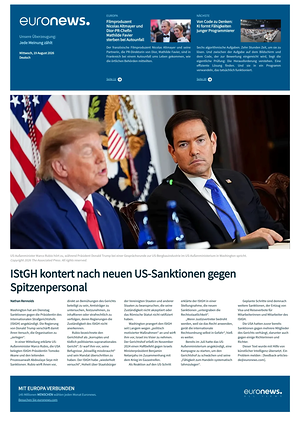 Prima pagina EuroNews (German) di oggi - Quotidiano estero