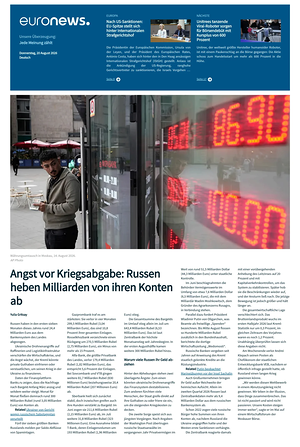Prima pagina EuroNews (German) di oggi - Quotidiano estero