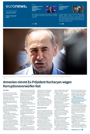 Prima pagina EuroNews (German) di oggi - Quotidiano estero