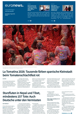 Prima pagina EuroNews (German) di oggi - Quotidiano estero