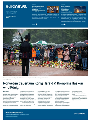 Prima pagina EuroNews (German) di oggi - Quotidiano estero