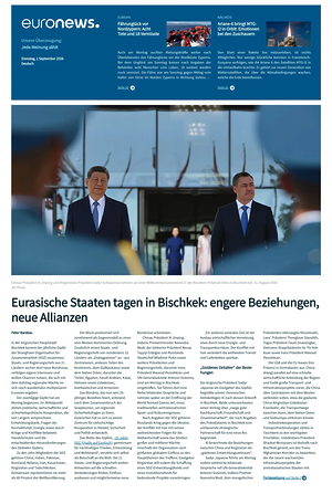 Prima pagina EuroNews (German) di oggi - Quotidiano estero