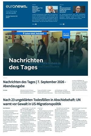Prima pagina EuroNews (German) di oggi - Quotidiano estero