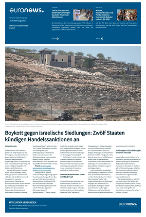 Prima pagina EuroNews (German) di oggi - Quotidiano estero