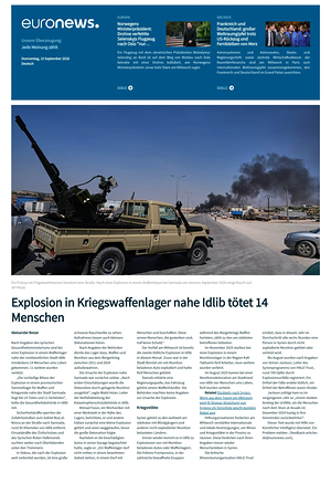 Prima pagina EuroNews (German) di oggi - Quotidiano estero