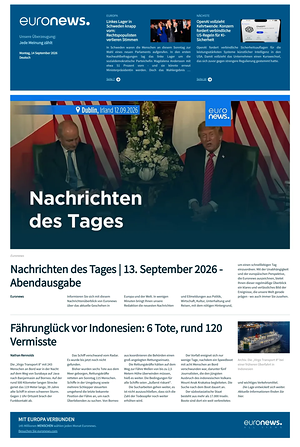 Prima pagina EuroNews (German) di oggi - Quotidiano estero