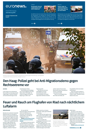Prima pagina EuroNews (German) di oggi - Quotidiano estero