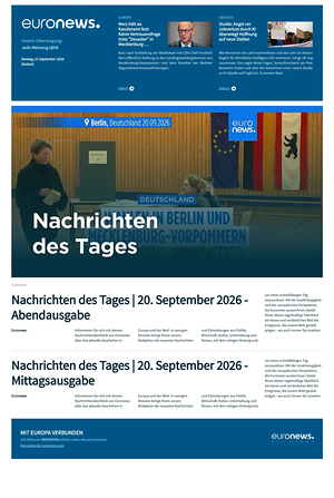Prima pagina EuroNews (German) di oggi - Quotidiano estero