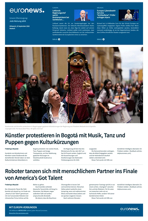 Prima pagina EuroNews (German) di oggi - Quotidiano estero