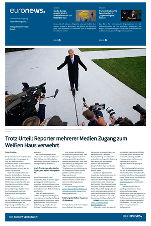 Prima pagina EuroNews (German) di oggi - Quotidiano estero
