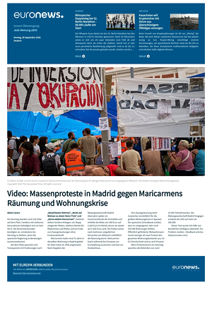 Prima pagina EuroNews (German) di oggi - Quotidiano estero