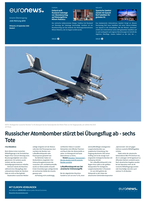 Prima pagina EuroNews (German) di oggi - Quotidiano estero