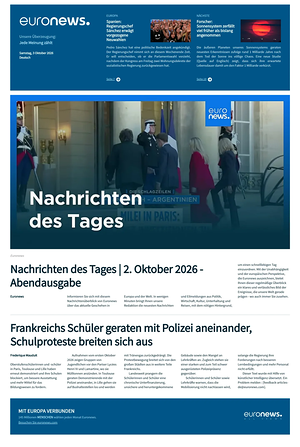 Prima pagina EuroNews (German) di oggi - Quotidiano estero