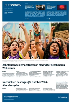 Prima pagina EuroNews (German) di oggi - Quotidiano estero
