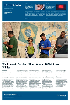 Prima pagina EuroNews (German) di oggi - Quotidiano estero