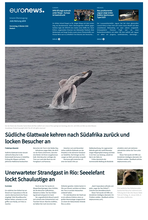 Prima pagina EuroNews (German) di oggi - Quotidiano estero