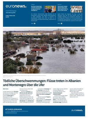 Prima pagina EuroNews (German) di oggi - Quotidiano estero