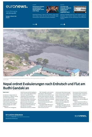 Prima pagina EuroNews (German) di oggi - Quotidiano estero