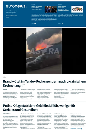 Prima pagina EuroNews (German) di oggi - Quotidiano estero