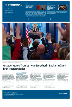 Prima pagina EuroNews (German) di oggi - Quotidiano estero