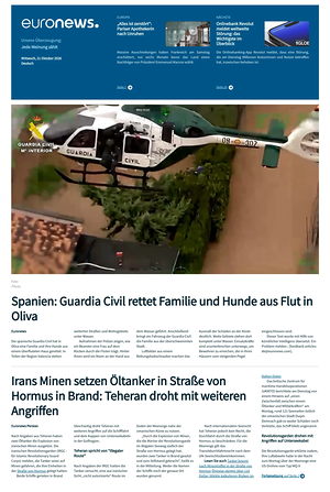 Prima pagina EuroNews (German) di oggi - Quotidiano estero