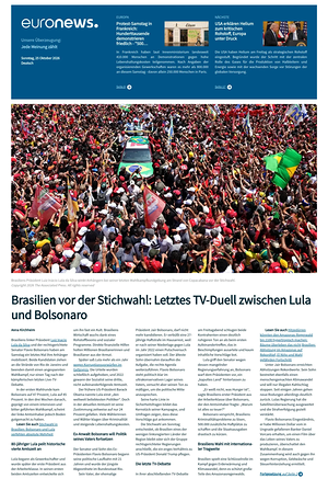 Prima pagina EuroNews (German) di oggi - Quotidiano estero