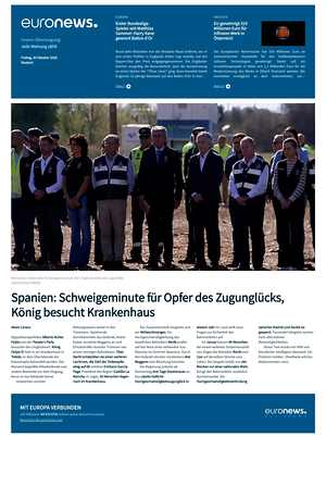 Prima pagina EuroNews (German) di oggi - Quotidiano estero