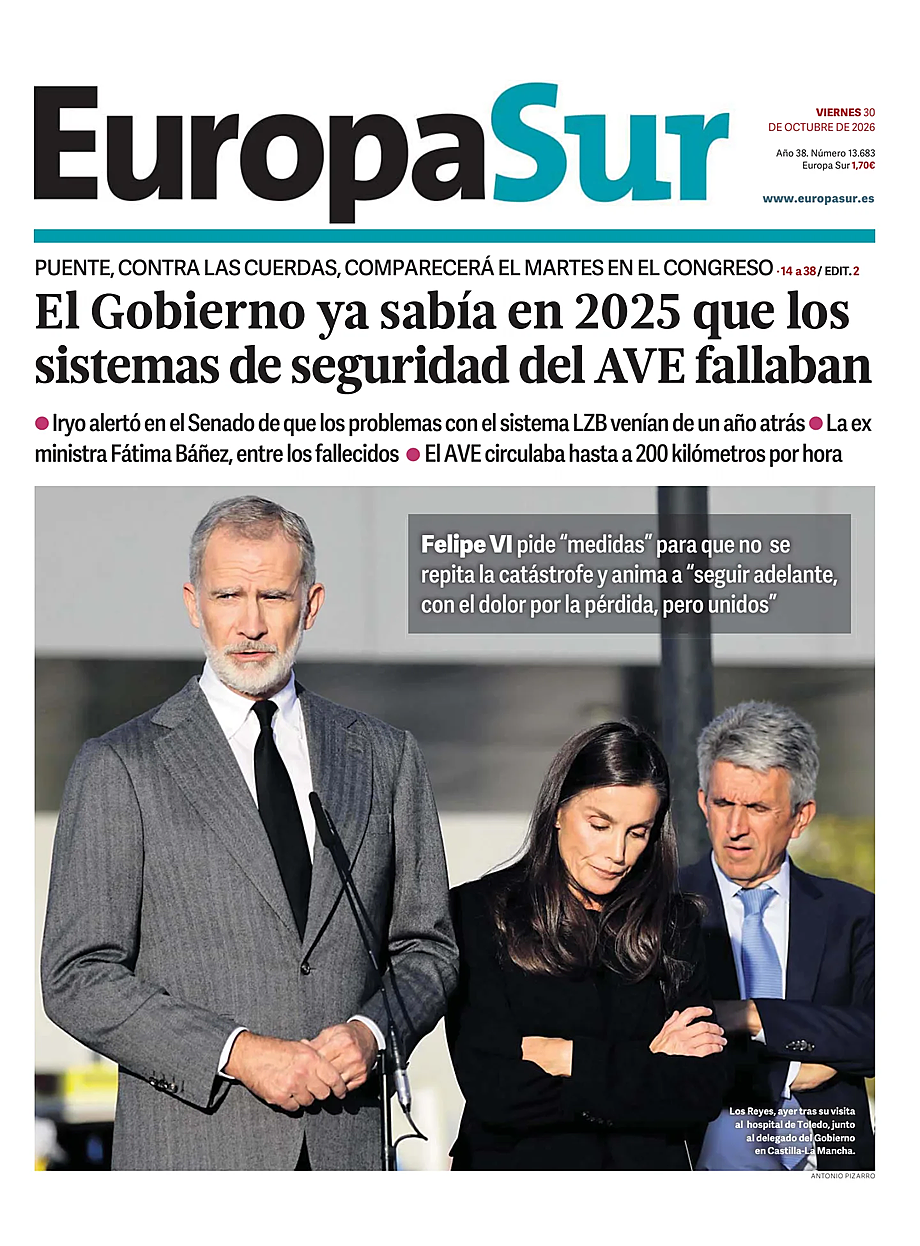 Portada Europa Sur de hoy - Quiosco 30 octubre 2026