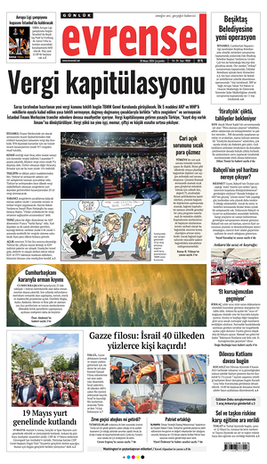 Evrensel front page